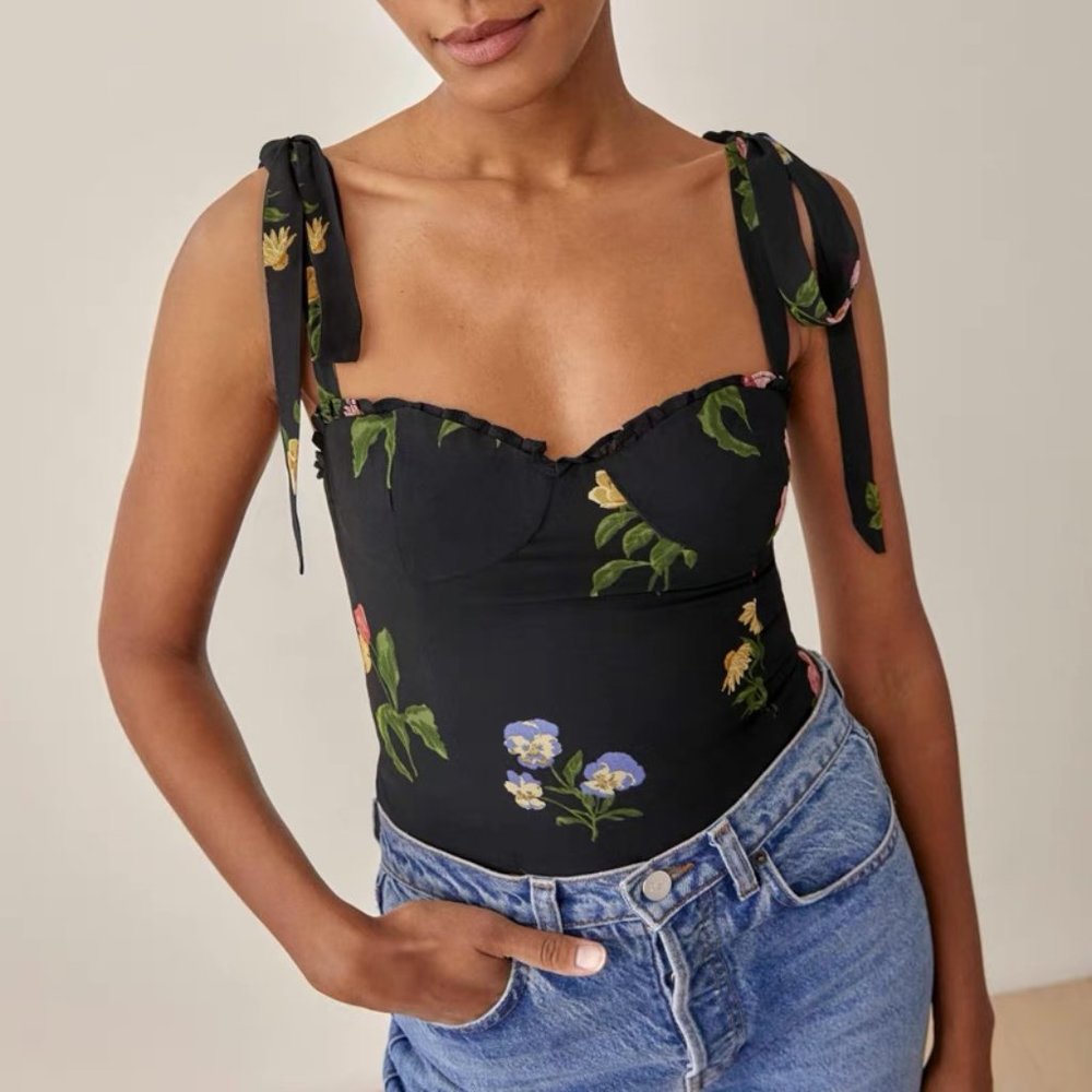 brand new reformation floral top size8
